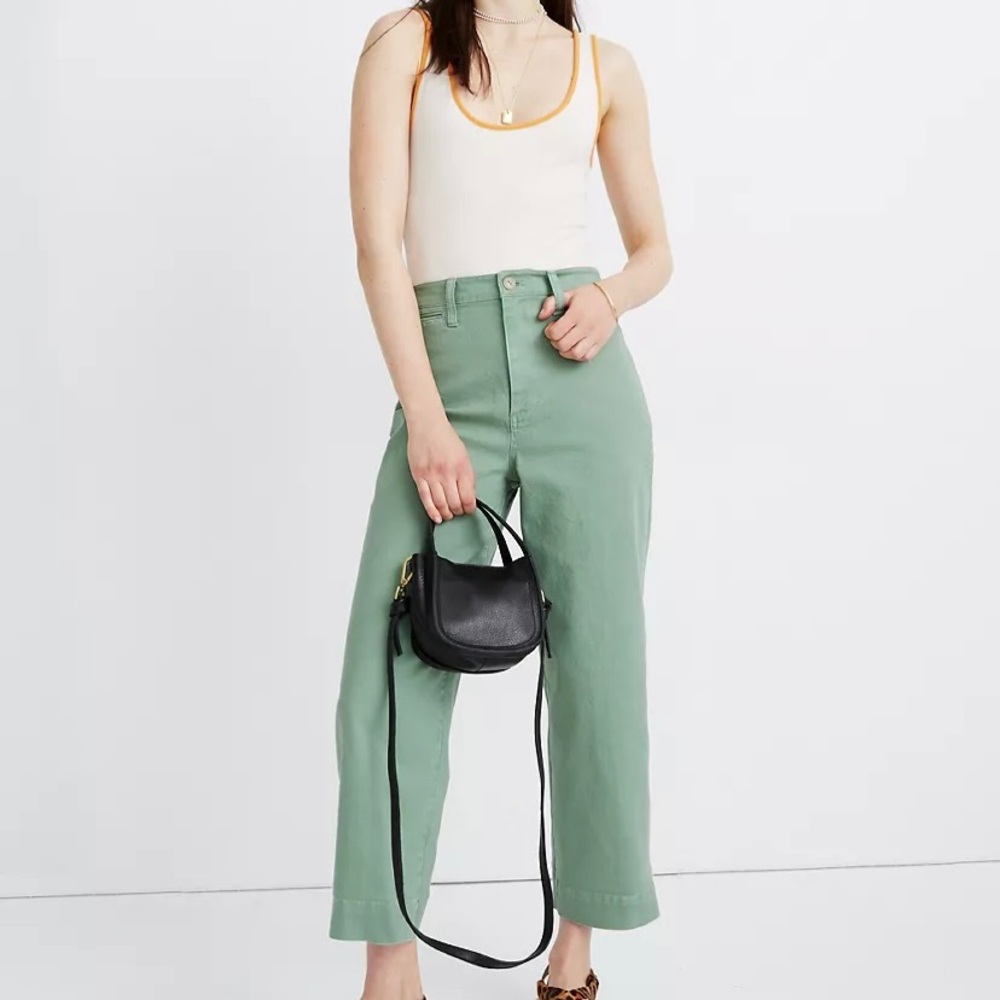 Madewell Slim Emmett Wide-Leg Crop Pants 33 Tall